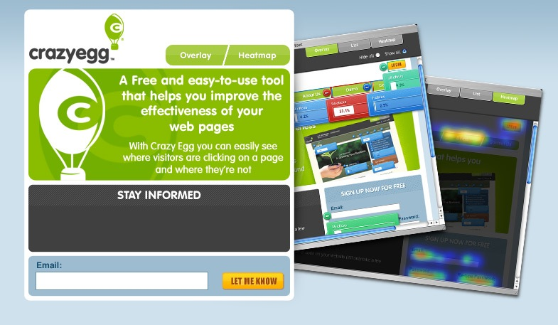 Crazy Egg early access landing page