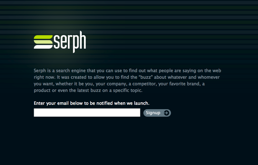 Serph landing page